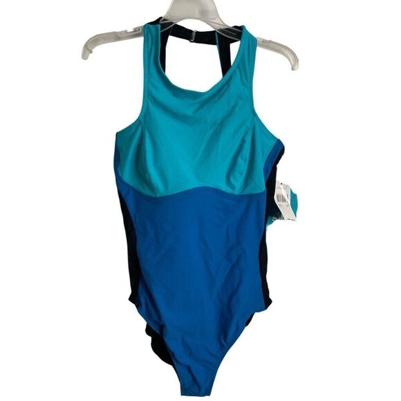It Figures Womens Tummy Thinner One Piece Maillot Swimsuit 14 High Neck Slimming - Picture 1 of 7